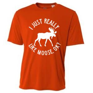 Funny Christmas Moose Gift Cooling Performance Crew T-Shirt