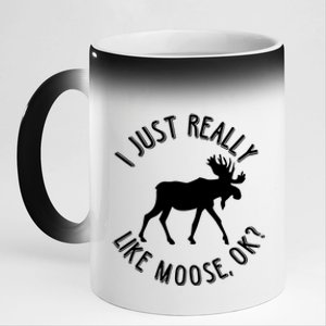 Funny Christmas Moose Gift 11oz Black Color Changing Mug