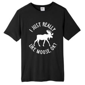 Funny Christmas Moose Gift Tall Fusion ChromaSoft Performance T-Shirt