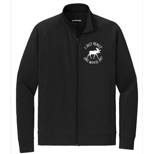 Funny Christmas Moose Gift Stretch Full-Zip Cadet Jacket