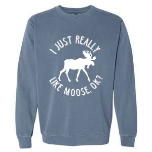 Funny Christmas Moose Gift Garment-Dyed Sweatshirt