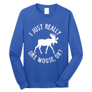 Funny Christmas Moose Gift Long Sleeve Shirt