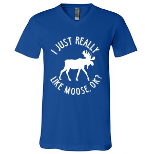 Funny Christmas Moose Gift V-Neck T-Shirt