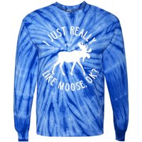 Funny Christmas Moose Gift Tie-Dye Long Sleeve Shirt