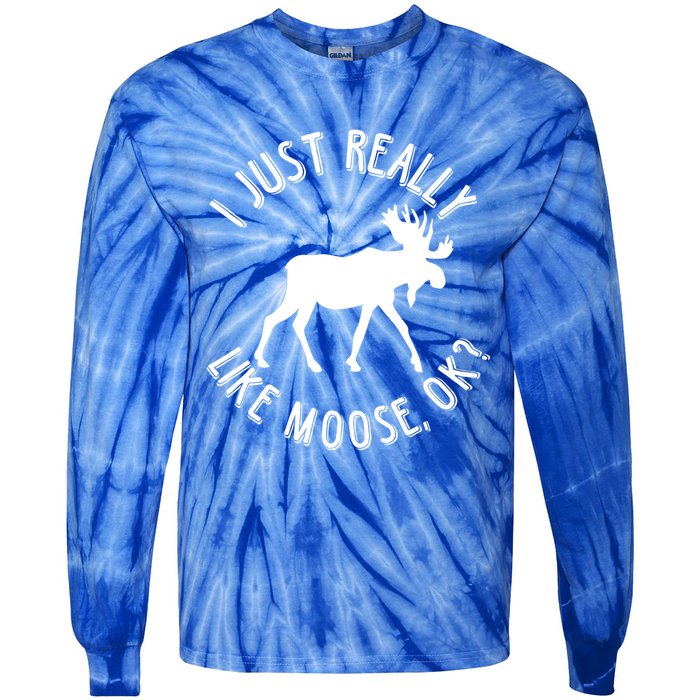 Funny Christmas Moose Gift Tie-Dye Long Sleeve Shirt