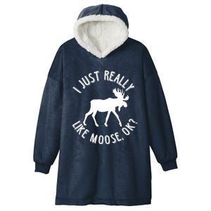 Funny Christmas Moose Gift Hooded Wearable Blanket