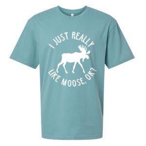 Funny Christmas Moose Gift Sueded Cloud Jersey T-Shirt