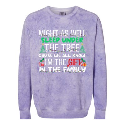 Funny Christmas Might As Well Sleep Under Tree Christmas Colorblast Crewneck Sweatshirt