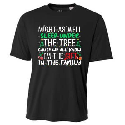 Funny Christmas Might As Well Sleep Under Tree Christmas Cooling Performance Crew T-Shirt