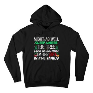 Funny Christmas Might As Well Sleep Under Tree Christmas Hoodie