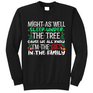 Funny Christmas Might As Well Sleep Under Tree Christmas Sweatshirt