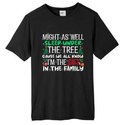 Funny Christmas Might As Well Sleep Under Tree Christmas Tall Fusion ChromaSoft Performance T-Shirt