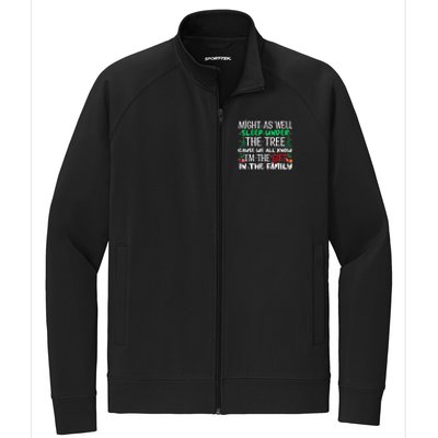 Funny Christmas Might As Well Sleep Under Tree Christmas Stretch Full-Zip Cadet Jacket