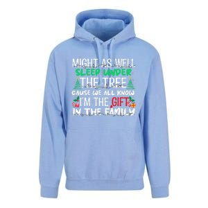 Funny Christmas Might As Well Sleep Under Tree Christmas Unisex Surf Hoodie