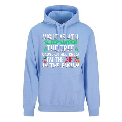 Funny Christmas Might As Well Sleep Under Tree Christmas Unisex Surf Hoodie