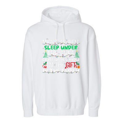 Funny Christmas Might As Well Sleep Under Tree Christmas Garment-Dyed Fleece Hoodie