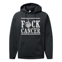 Fuck Cancer Middle Finger Bone Skeleton Cancer Survivor Performance Fleece Hoodie