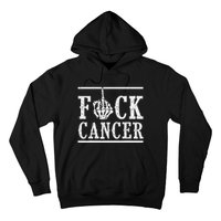 Fuck Cancer Middle Finger Bone Skeleton Cancer Survivor Hoodie