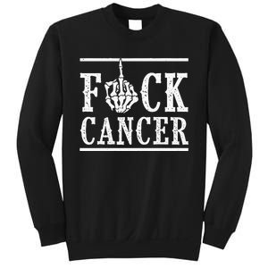 Fuck Cancer Middle Finger Bone Skeleton Cancer Survivor Sweatshirt