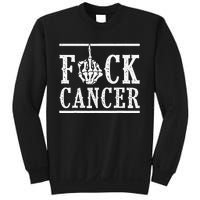 Fuck Cancer Middle Finger Bone Skeleton Cancer Survivor Sweatshirt