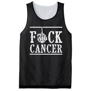 Fuck Cancer Middle Finger Bone Skeleton Cancer Survivor Mesh Reversible Basketball Jersey Tank