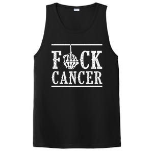 Fuck Cancer Middle Finger Bone Skeleton Cancer Survivor PosiCharge Competitor Tank