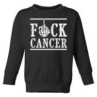 Fuck Cancer Middle Finger Bone Skeleton Cancer Survivor Toddler Sweatshirt