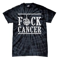 Fuck Cancer Middle Finger Bone Skeleton Cancer Survivor Tie-Dye T-Shirt