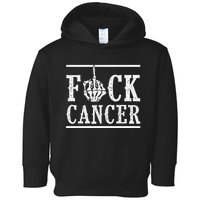 Fuck Cancer Middle Finger Bone Skeleton Cancer Survivor Toddler Hoodie