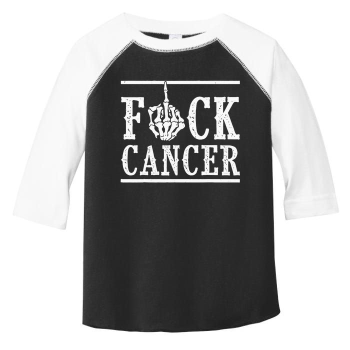 Fuck Cancer Middle Finger Bone Skeleton Cancer Survivor Toddler Fine Jersey T-Shirt