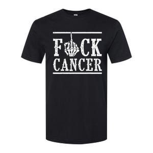 Fuck Cancer Middle Finger Bone Skeleton Cancer Survivor Softstyle CVC T-Shirt