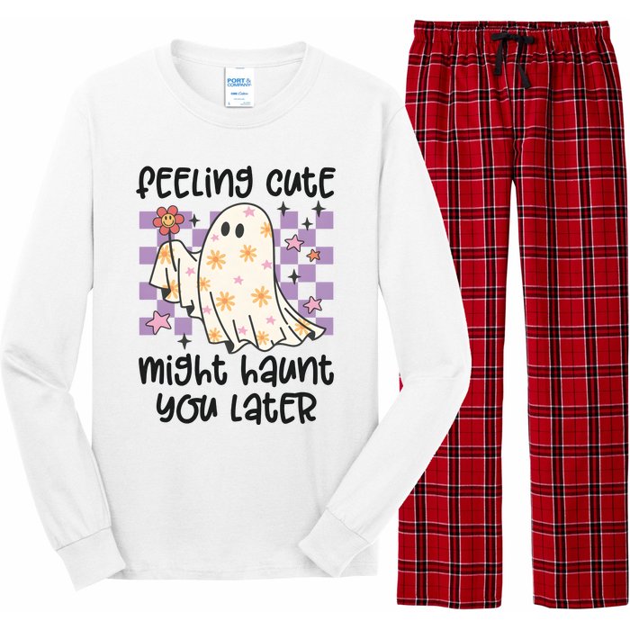 Feeling Cute Might Haunt You Later Halloween Long Sleeve Pajama Set