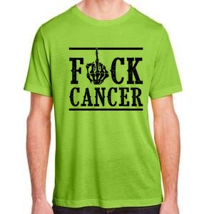 Fuck Cancer Middle Finger Bone Skeleton Cancer Survivor Gift Adult ChromaSoft Performance T-Shirt