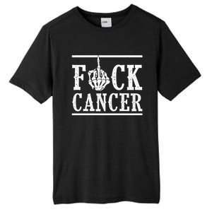 Fuck Cancer Middle Finger Bone Skeleton Cancer Survivor Gift Tall Fusion ChromaSoft Performance T-Shirt