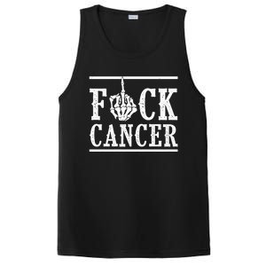 Fuck Cancer Middle Finger Bone Skeleton Cancer Survivor Gift PosiCharge Competitor Tank