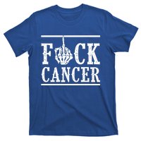 Fuck Cancer Middle Finger Bone Skeleton Cancer Survivor Gift T-Shirt