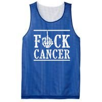 Fuck Cancer Middle Finger Bone Skeleton Cancer Survivor Gift Mesh Reversible Basketball Jersey Tank