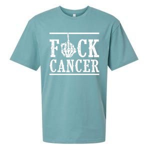 Fuck Cancer Middle Finger Bone Skeleton Cancer Survivor Gift Sueded Cloud Jersey T-Shirt