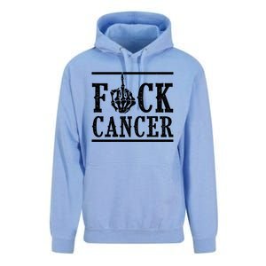 Fuck Cancer Middle Finger Bone Skeleton Cancer Survivor Gift Unisex Surf Hoodie