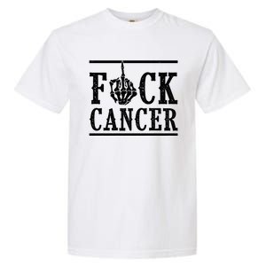 Fuck Cancer Middle Finger Bone Skeleton Cancer Survivor Gift Garment-Dyed Heavyweight T-Shirt