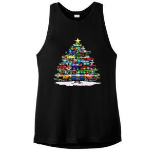 Funny Christmas Muscle Car Christmas Tree Ladies PosiCharge Tri-Blend Wicking Tank