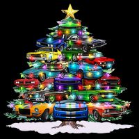 Funny Christmas Muscle Car Christmas Tree City Backpack