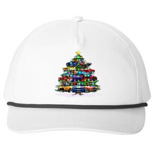 Funny Christmas Muscle Car Christmas Tree Snapback Five-Panel Rope Hat