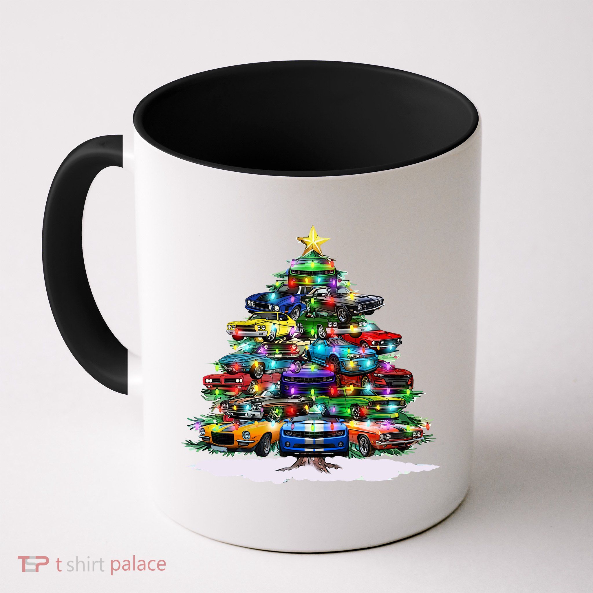 Funny Christmas Muscle Car Christmas Tree Coffee Mug
