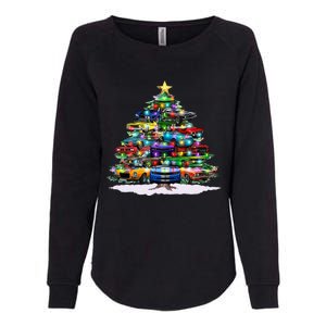 Funny Christmas Muscle Car Christmas Tree Womens California Wash Sweatshirt