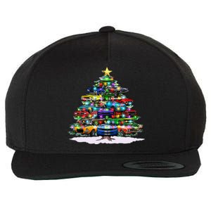 Funny Christmas Muscle Car Christmas Tree Wool Snapback Cap