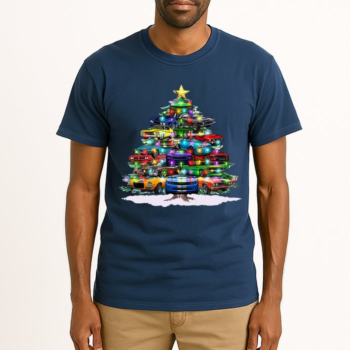 Funny Christmas Muscle Car Christmas Tree Tall T-Shirt