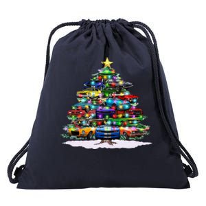 Funny Christmas Muscle Car Christmas Tree Drawstring Bag