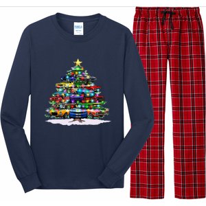 Funny Christmas Muscle Car Christmas Tree Long Sleeve Pajama Set