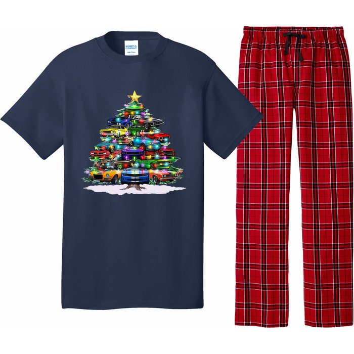 Funny Christmas Muscle Car Christmas Tree Pajama Set